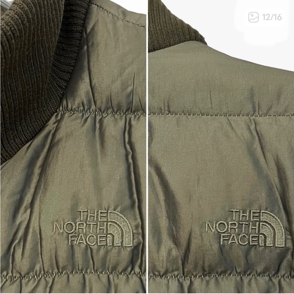 North Face 600 Insulated Green Zip Up Quilted Puffer Bomber Jacket Women Medium - Picture 7 of 9